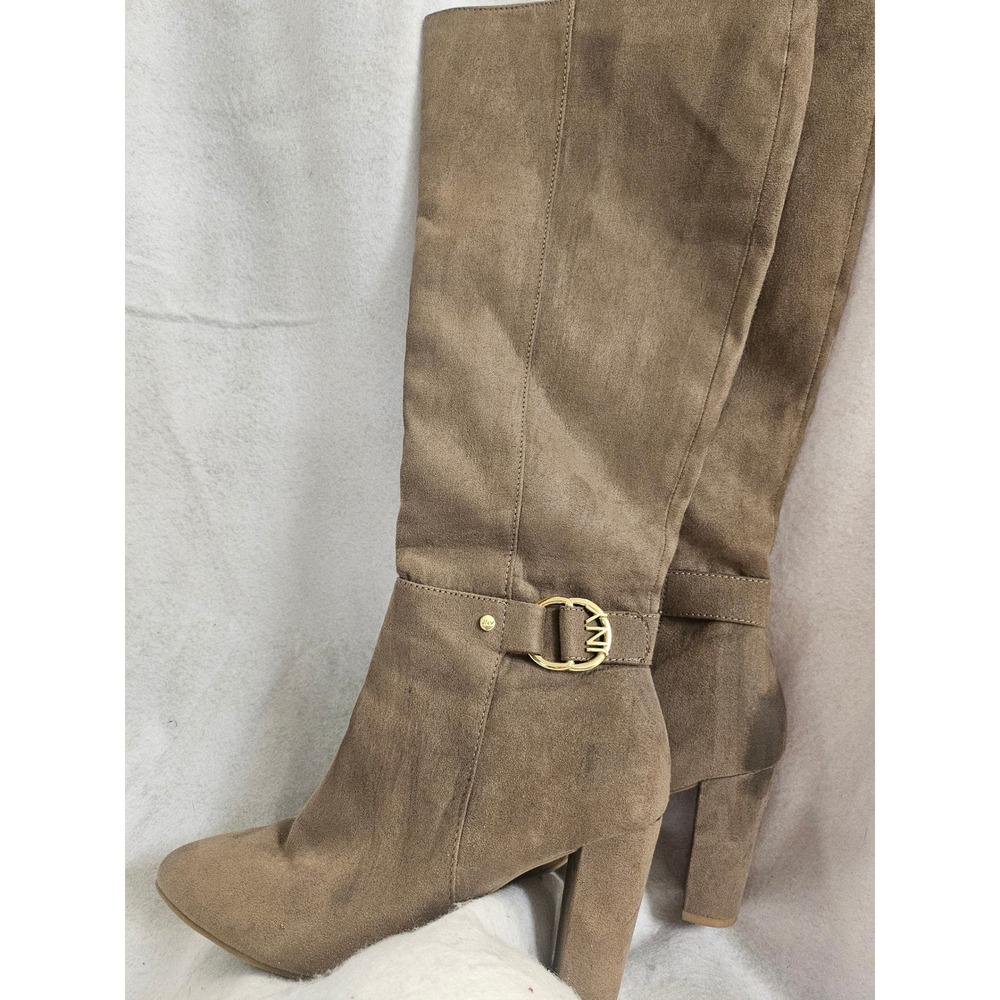 Jones New York Signature Katarina Taupe Faux Suede Tall Block Heel Boots 7.5M
